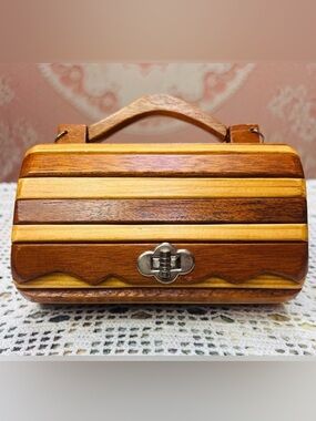 Handcrafted Wooden Artisan Handbag | Removable Strap